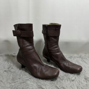 Reaction Brown Leather Ankle Boots